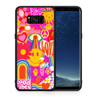 Thumbnail for Θήκη Samsung S8+ Hippie Love από τη Smartfits με σχέδιο στο πίσω μέρος και μαύρο περίβλημα | Samsung S8+ Hippie Love case with colorful back and black bezels