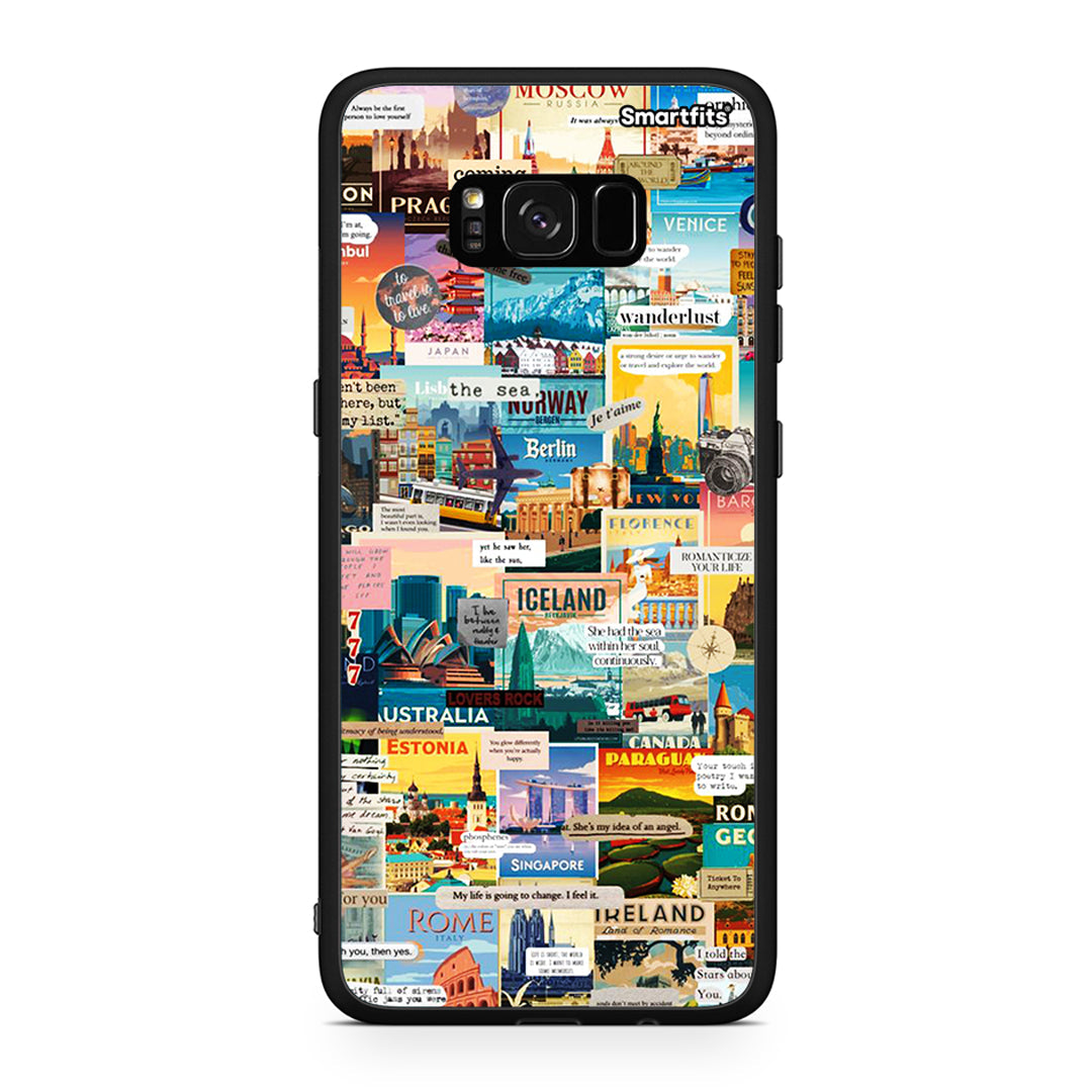 Samsung S8 Live To Travel θήκη από τη Smartfits με σχέδιο στο πίσω μέρος και μαύρο περίβλημα | Smartphone case with colorful back and black bezels by Smartfits