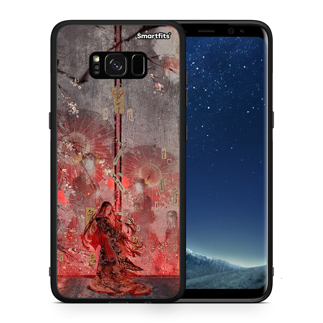 Θήκη Samsung S8+ Nezuko Kamado από τη Smartfits με σχέδιο στο πίσω μέρος και μαύρο περίβλημα | Samsung S8+ Nezuko Kamado case with colorful back and black bezels