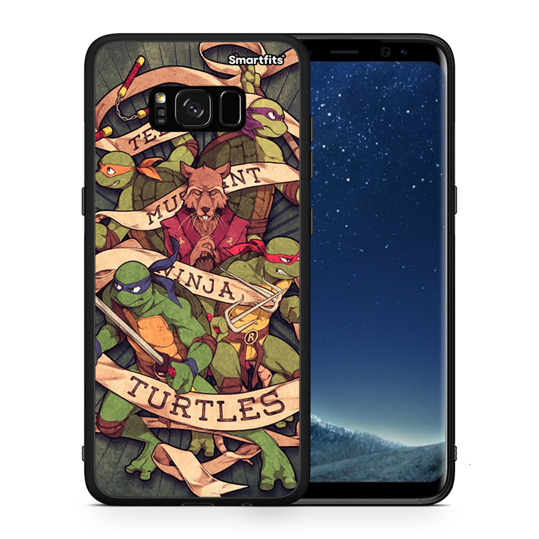 Θήκη Samsung S8 Ninja Turtles από τη Smartfits με σχέδιο στο πίσω μέρος και μαύρο περίβλημα | Samsung S8 Ninja Turtles case with colorful back and black bezels
