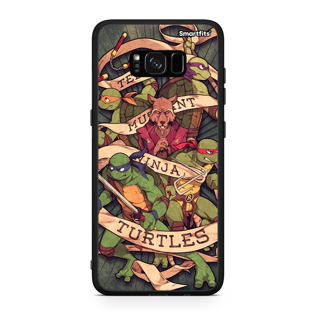 Samsung S8 Ninja Turtles θήκη από τη Smartfits με σχέδιο στο πίσω μέρος και μαύρο περίβλημα | Smartphone case with colorful back and black bezels by Smartfits