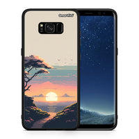 Thumbnail for Θήκη Samsung S8 Pixel Sunset από τη Smartfits με σχέδιο στο πίσω μέρος και μαύρο περίβλημα | Samsung S8 Pixel Sunset case with colorful back and black bezels