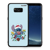 Thumbnail for Θήκη Samsung S8 Santa Stich από τη Smartfits με σχέδιο στο πίσω μέρος και μαύρο περίβλημα | Samsung S8 Santa Stich case with colorful back and black bezels