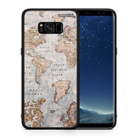 Thumbnail for Θήκη Samsung S8 World Map από τη Smartfits με σχέδιο στο πίσω μέρος και μαύρο περίβλημα | Samsung S8 World Map case with colorful back and black bezels
