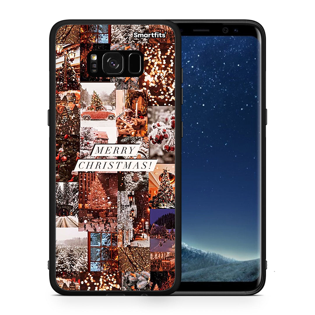 Θήκη Samsung S8 Xmas Collage από τη Smartfits με σχέδιο στο πίσω μέρος και μαύρο περίβλημα | Samsung S8 Xmas Collage case with colorful back and black bezels