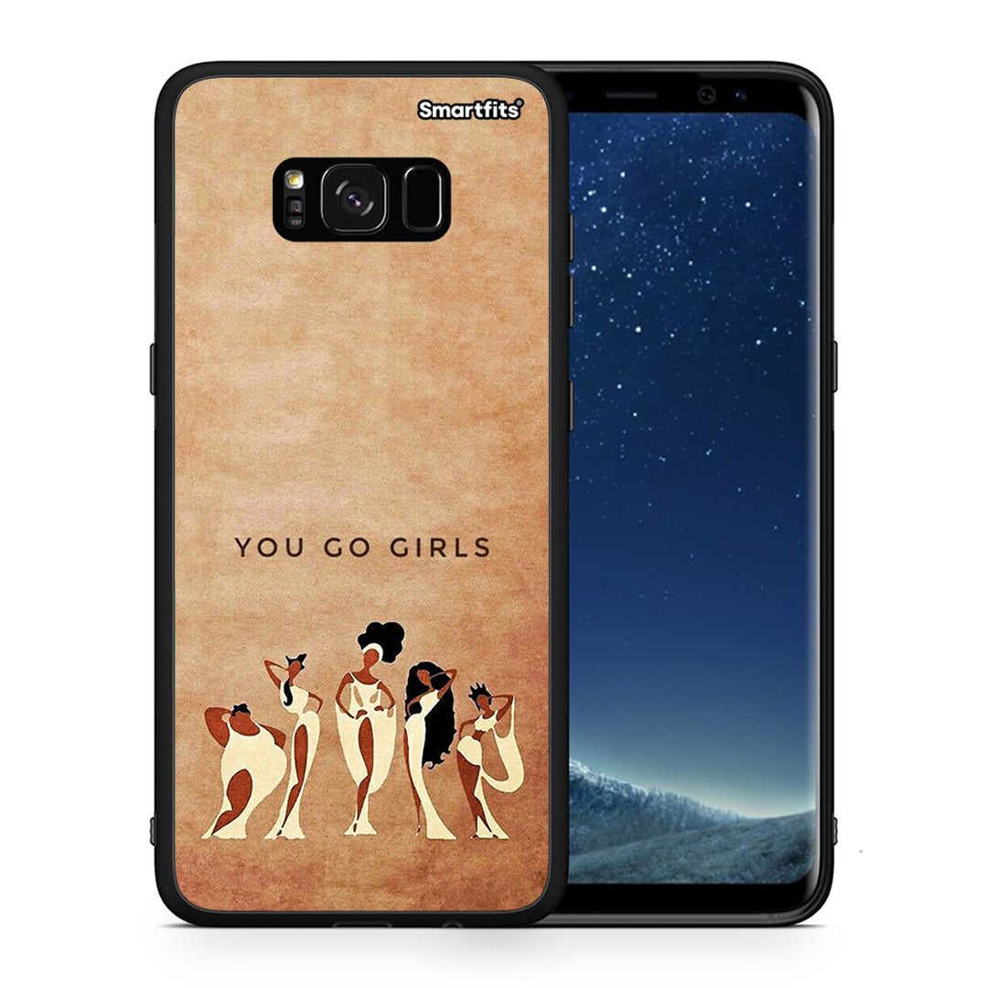 Θήκη Samsung S8 You Go Girl από τη Smartfits με σχέδιο στο πίσω μέρος και μαύρο περίβλημα | Samsung S8 You Go Girl case with colorful back and black bezels