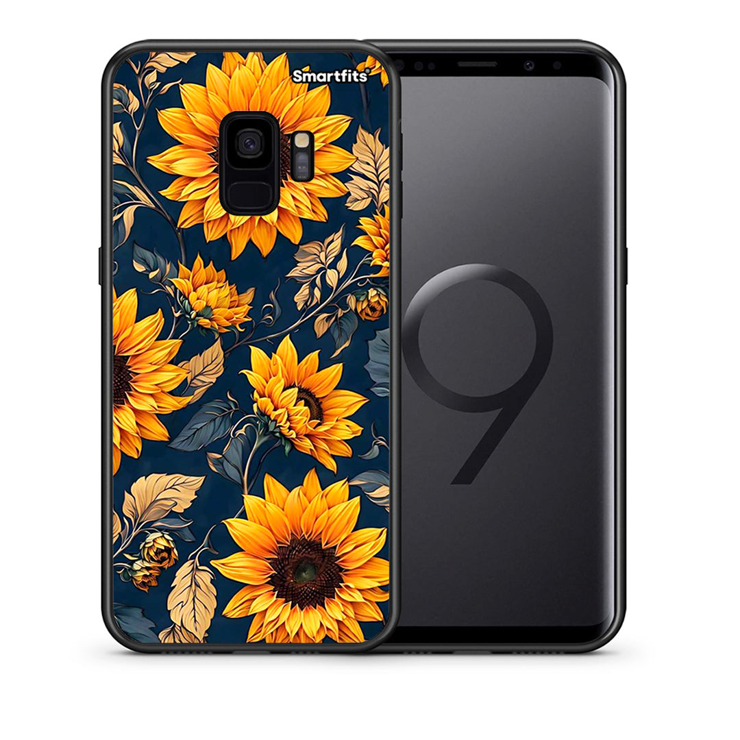 Θήκη Samsung S9 Autumn Sunflowers από τη Smartfits με σχέδιο στο πίσω μέρος και μαύρο περίβλημα | Samsung S9 Autumn Sunflowers case with colorful back and black bezels