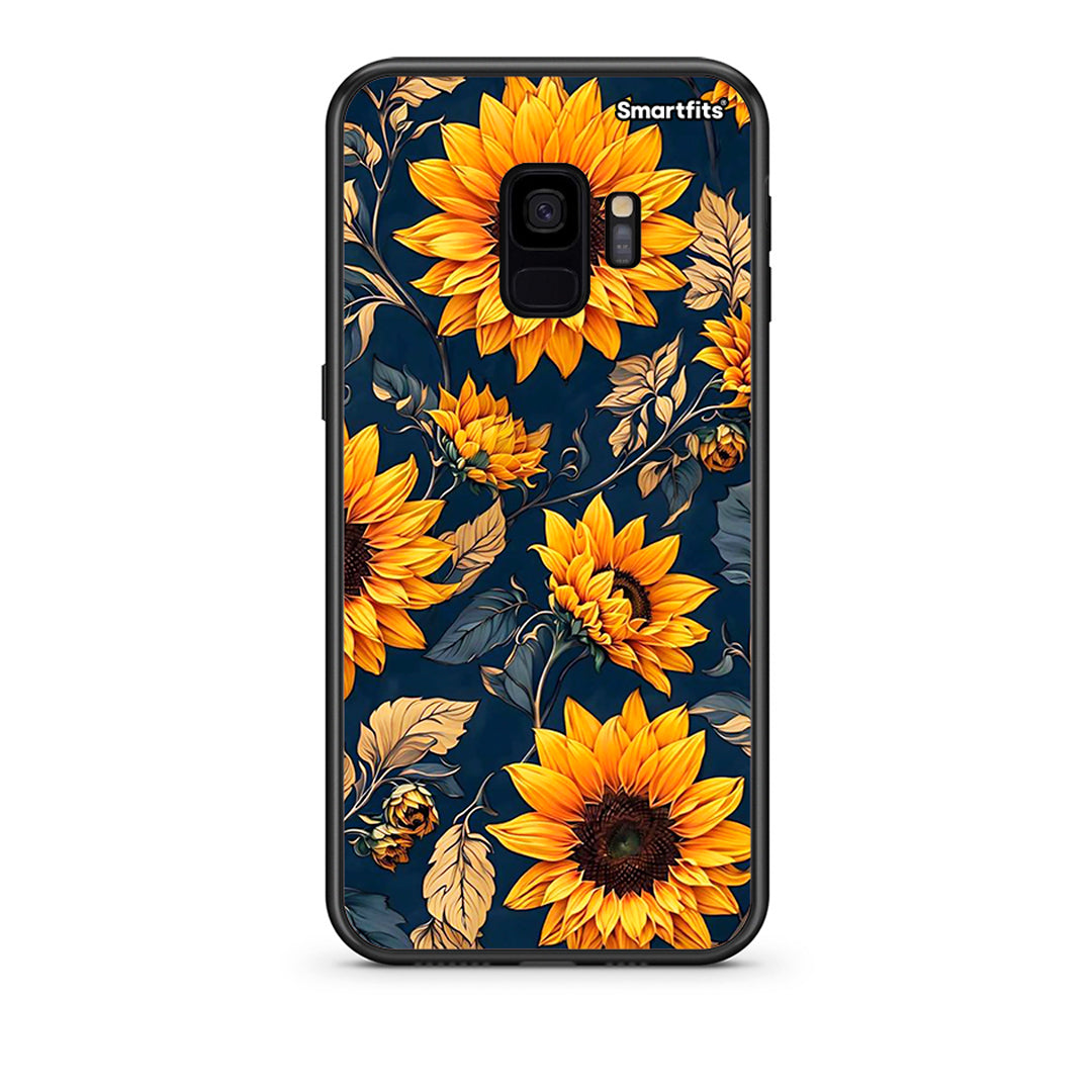samsung s9 Autumn Sunflowers Θήκη από τη Smartfits με σχέδιο στο πίσω μέρος και μαύρο περίβλημα | Smartphone case with colorful back and black bezels by Smartfits
