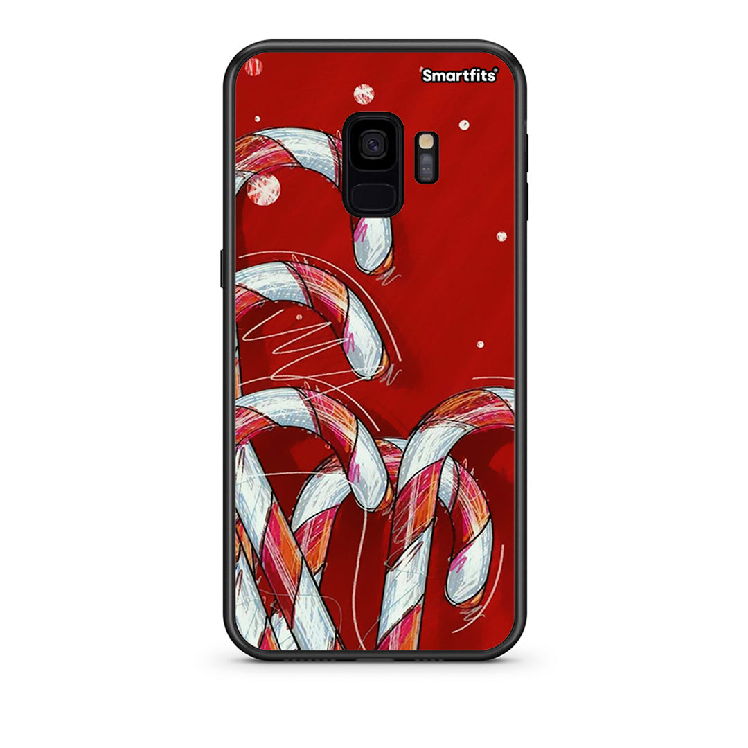 samsung s9 Candy Cane θήκη από τη Smartfits με σχέδιο στο πίσω μέρος και μαύρο περίβλημα | Smartphone case with colorful back and black bezels by Smartfits