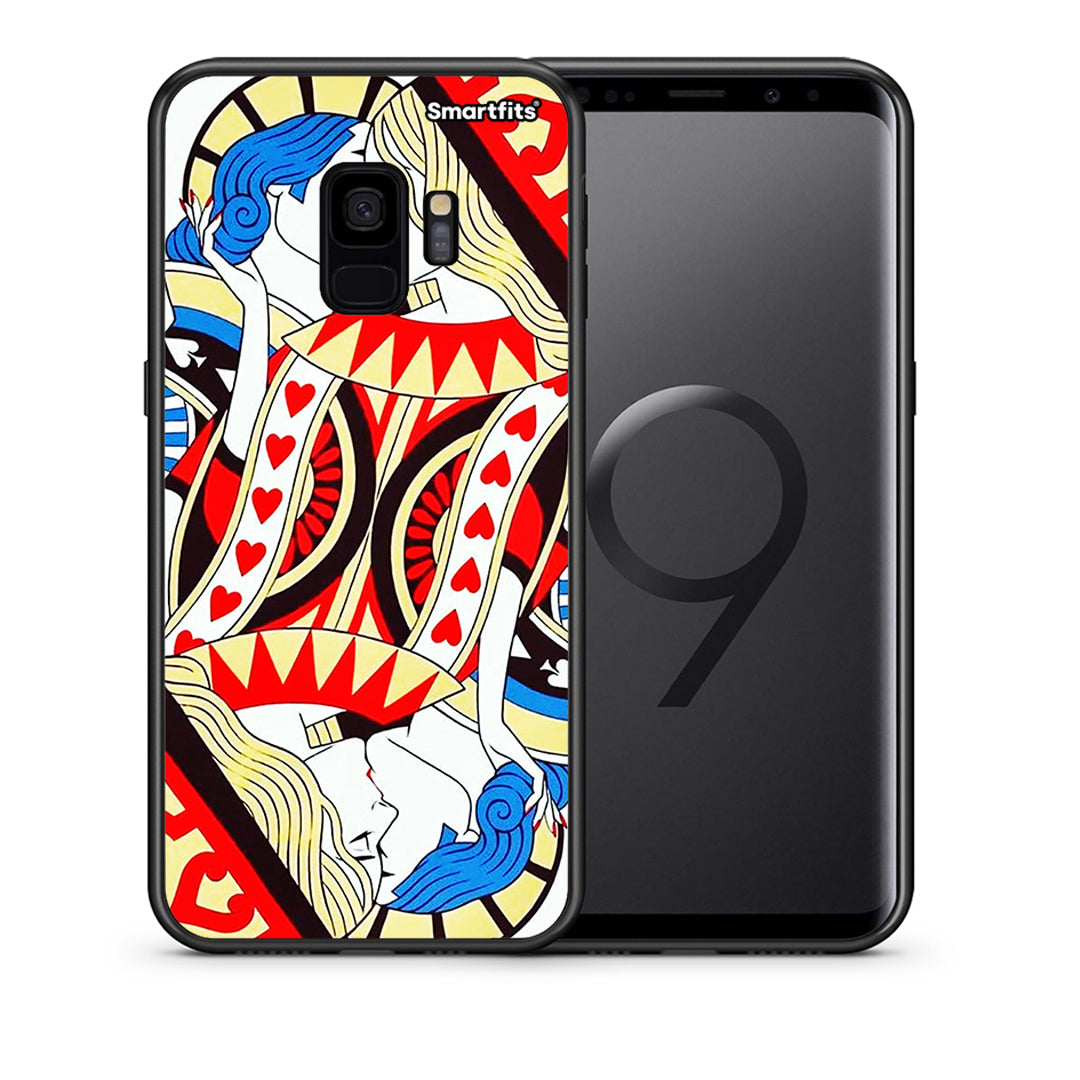 Θήκη Samsung S9 Card Love από τη Smartfits με σχέδιο στο πίσω μέρος και μαύρο περίβλημα | Samsung S9 Card Love case with colorful back and black bezels