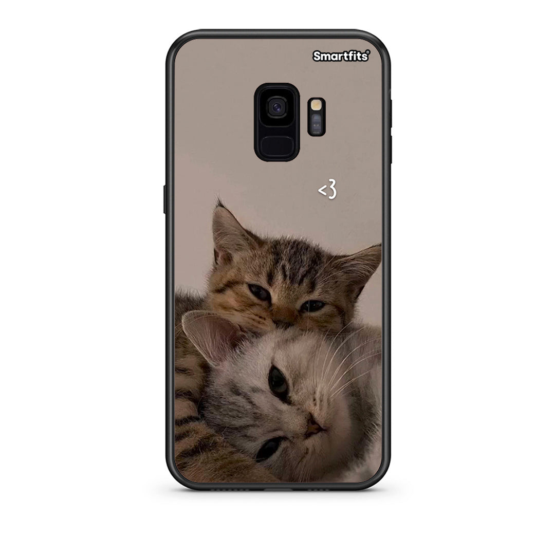 samsung s9 Cats In Love Θήκη από τη Smartfits με σχέδιο στο πίσω μέρος και μαύρο περίβλημα | Smartphone case with colorful back and black bezels by Smartfits