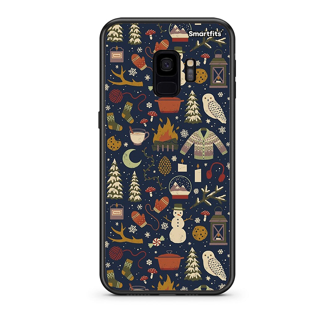 samsung s9 Christmas Elements θήκη από τη Smartfits με σχέδιο στο πίσω μέρος και μαύρο περίβλημα | Smartphone case with colorful back and black bezels by Smartfits