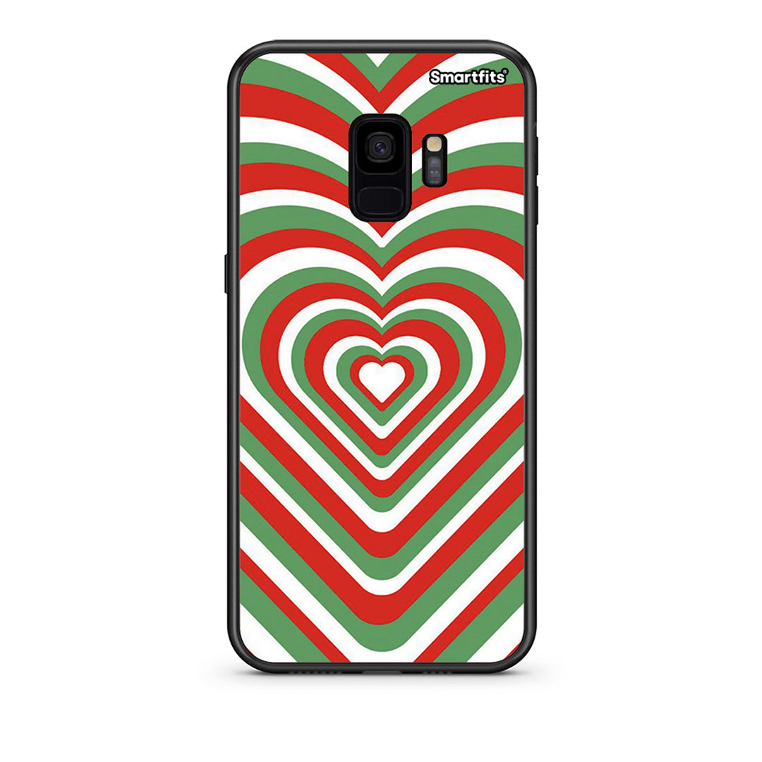 samsung s9 Christmas Hearts θήκη από τη Smartfits με σχέδιο στο πίσω μέρος και μαύρο περίβλημα | Smartphone case with colorful back and black bezels by Smartfits