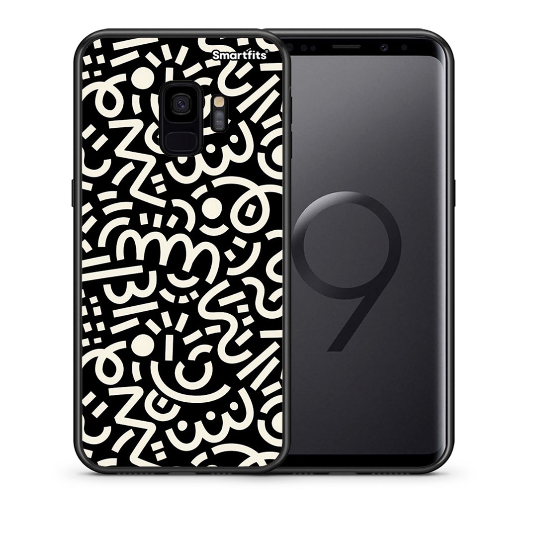 Θήκη Samsung S9 Doodle Art από τη Smartfits με σχέδιο στο πίσω μέρος και μαύρο περίβλημα | Samsung S9 Doodle Art case with colorful back and black bezels