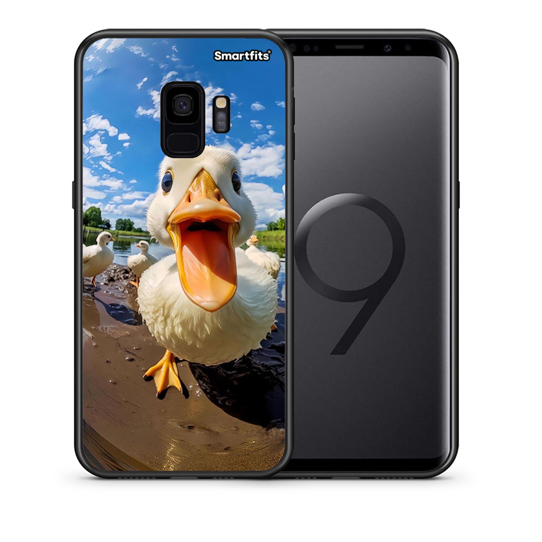 Θήκη Samsung S9 Duck Face από τη Smartfits με σχέδιο στο πίσω μέρος και μαύρο περίβλημα | Samsung S9 Duck Face case with colorful back and black bezels