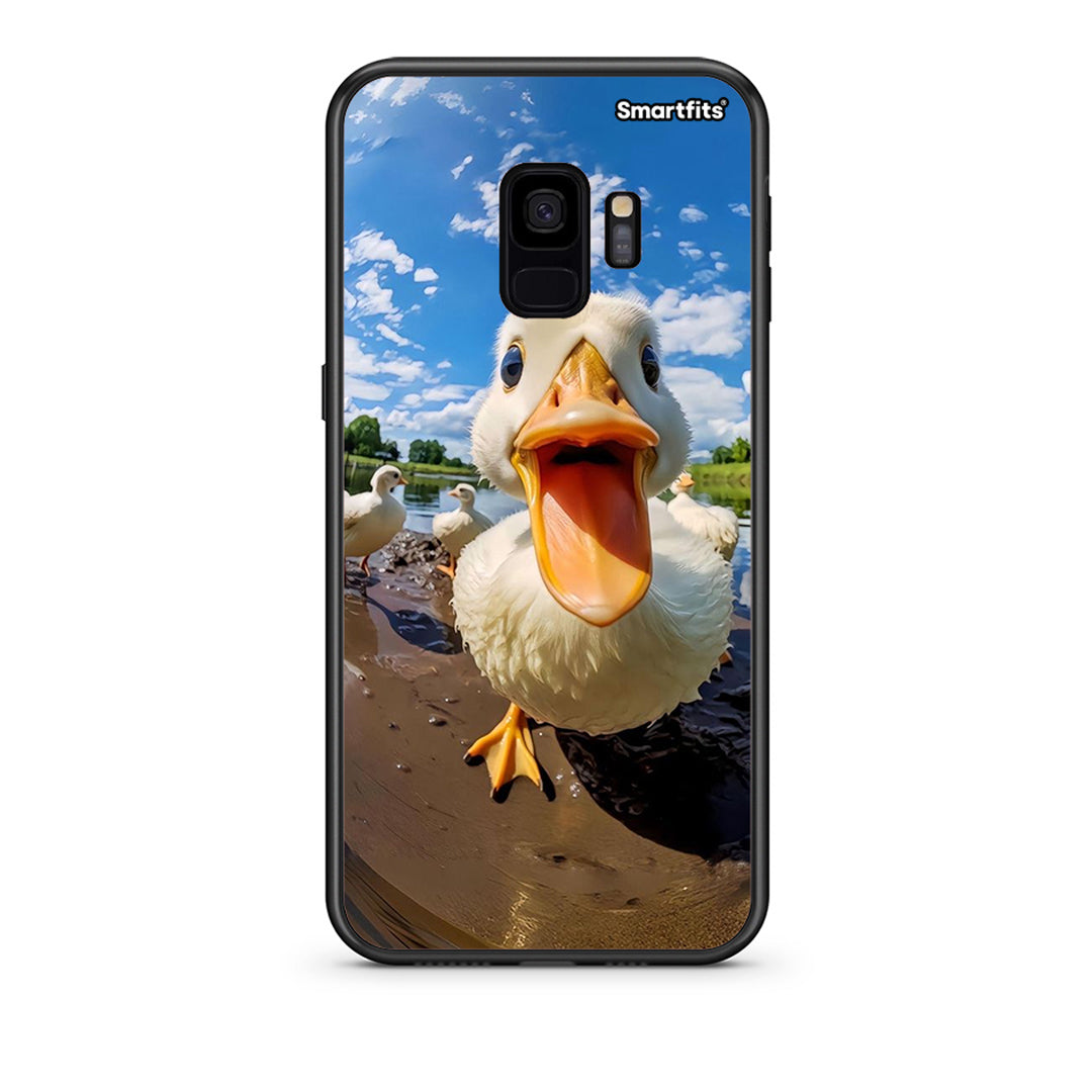 samsung s9 Duck Face θήκη από τη Smartfits με σχέδιο στο πίσω μέρος και μαύρο περίβλημα | Smartphone case with colorful back and black bezels by Smartfits