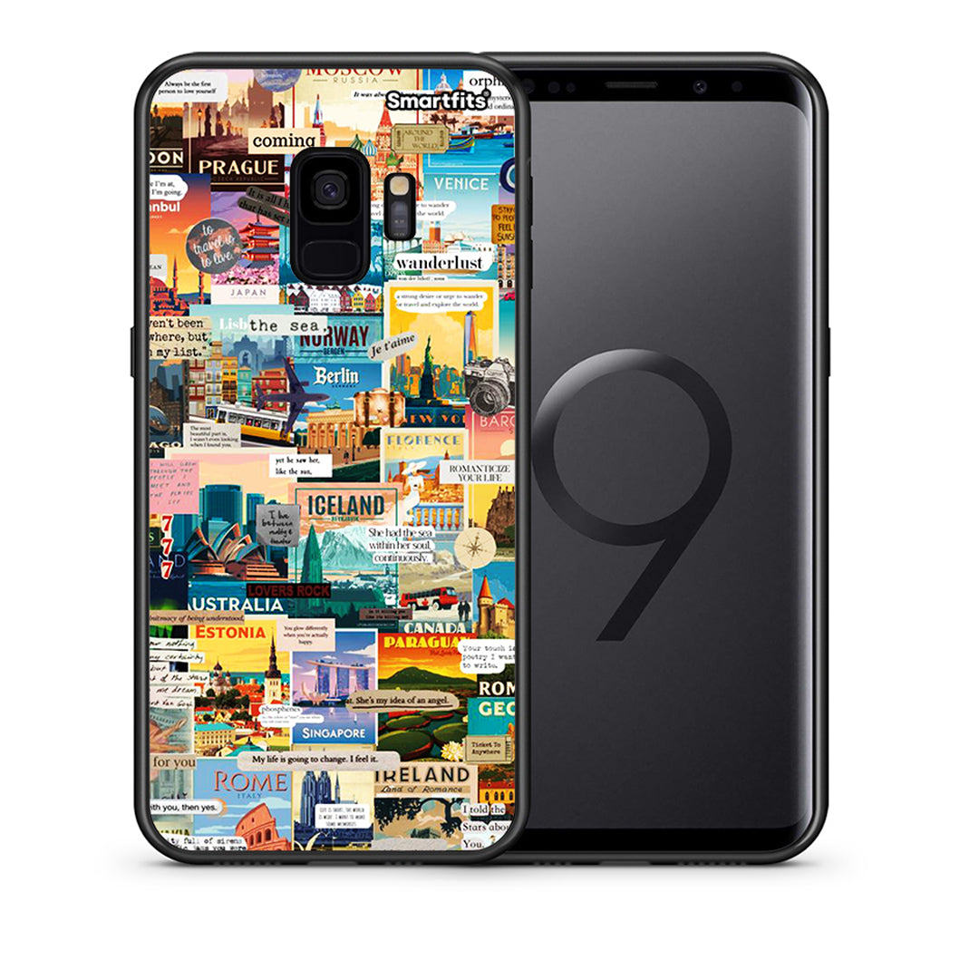 Θήκη Samsung S9 Live To Travel από τη Smartfits με σχέδιο στο πίσω μέρος και μαύρο περίβλημα | Samsung S9 Live To Travel case with colorful back and black bezels