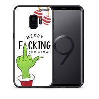 Thumbnail for Θήκη Samsung S9 Merry F Xmas από τη Smartfits με σχέδιο στο πίσω μέρος και μαύρο περίβλημα | Samsung S9 Merry F Xmas case with colorful back and black bezels