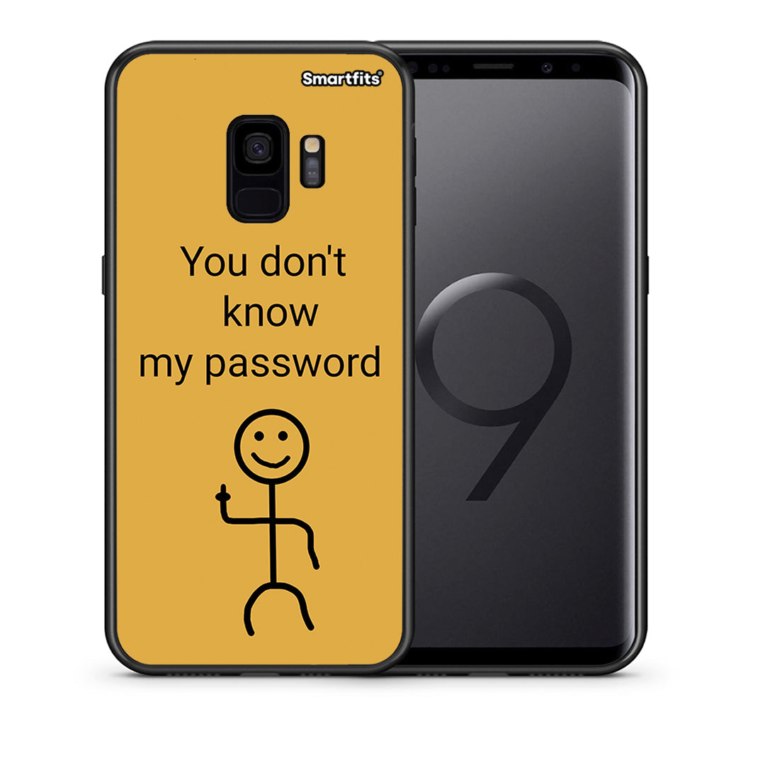 Θήκη Samsung S9 My Password από τη Smartfits με σχέδιο στο πίσω μέρος και μαύρο περίβλημα | Samsung S9 My Password case with colorful back and black bezels