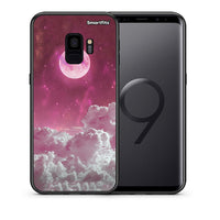 Thumbnail for Θήκη Samsung S9 Pink Moon από τη Smartfits με σχέδιο στο πίσω μέρος και μαύρο περίβλημα | Samsung S9 Pink Moon case with colorful back and black bezels