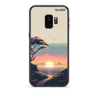 Thumbnail for samsung s9 Pixel Sunset Θήκη από τη Smartfits με σχέδιο στο πίσω μέρος και μαύρο περίβλημα | Smartphone case with colorful back and black bezels by Smartfits