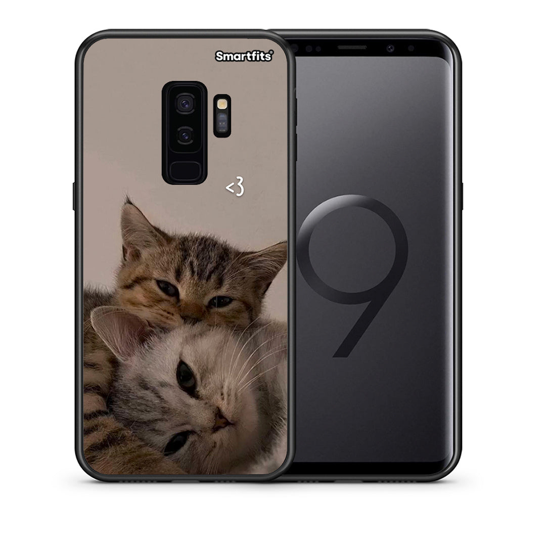 Θήκη Samsung S9 Plus Cats In Love από τη Smartfits με σχέδιο στο πίσω μέρος και μαύρο περίβλημα | Samsung S9 Plus Cats In Love case with colorful back and black bezels