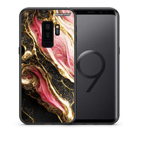 Thumbnail for Θήκη Samsung S9 Plus Glamorous Pink Marble από τη Smartfits με σχέδιο στο πίσω μέρος και μαύρο περίβλημα | Samsung S9 Plus Glamorous Pink Marble case with colorful back and black bezels
