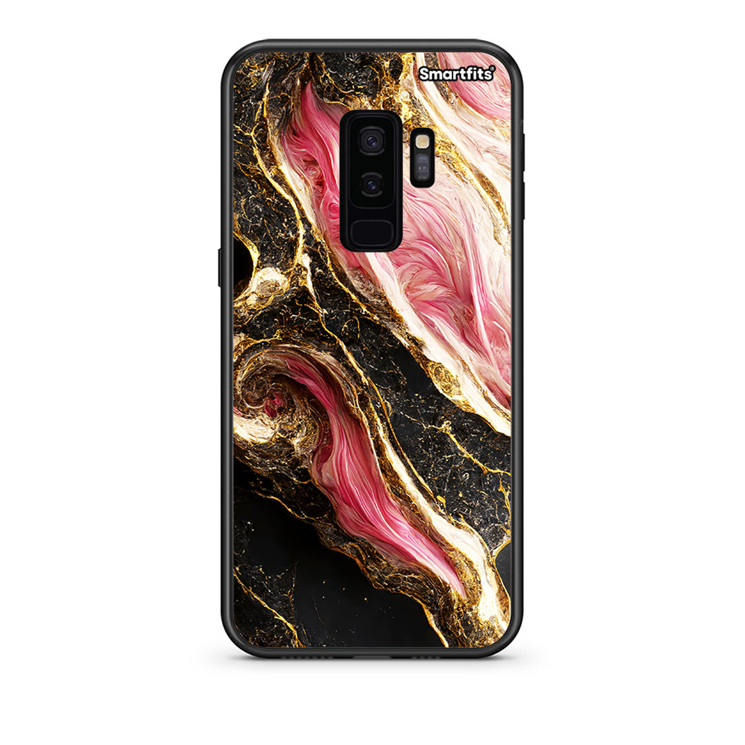 samsung s9 plus Glamorous Pink Marble θήκη από τη Smartfits με σχέδιο στο πίσω μέρος και μαύρο περίβλημα | Smartphone case with colorful back and black bezels by Smartfits