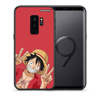 Thumbnail for Θήκη Samsung S9 Plus Pirate Luffy από τη Smartfits με σχέδιο στο πίσω μέρος και μαύρο περίβλημα | Samsung S9 Plus Pirate Luffy case with colorful back and black bezels