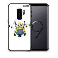 Thumbnail for Θήκη Samsung S9 Plus Xmas Minion Lights από τη Smartfits με σχέδιο στο πίσω μέρος και μαύρο περίβλημα | Samsung S9 Plus Xmas Minion Lights case with colorful back and black bezels