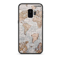 Thumbnail for samsung s9 World Map Θήκη από τη Smartfits με σχέδιο στο πίσω μέρος και μαύρο περίβλημα | Smartphone case with colorful back and black bezels by Smartfits