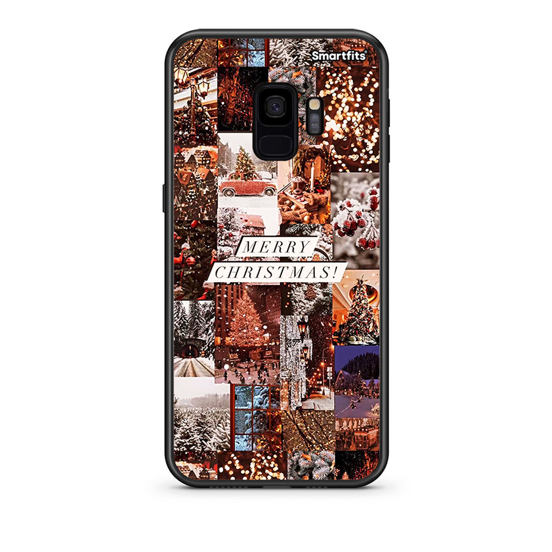 samsung s9 Xmas Collage θήκη από τη Smartfits με σχέδιο στο πίσω μέρος και μαύρο περίβλημα | Smartphone case with colorful back and black bezels by Smartfits