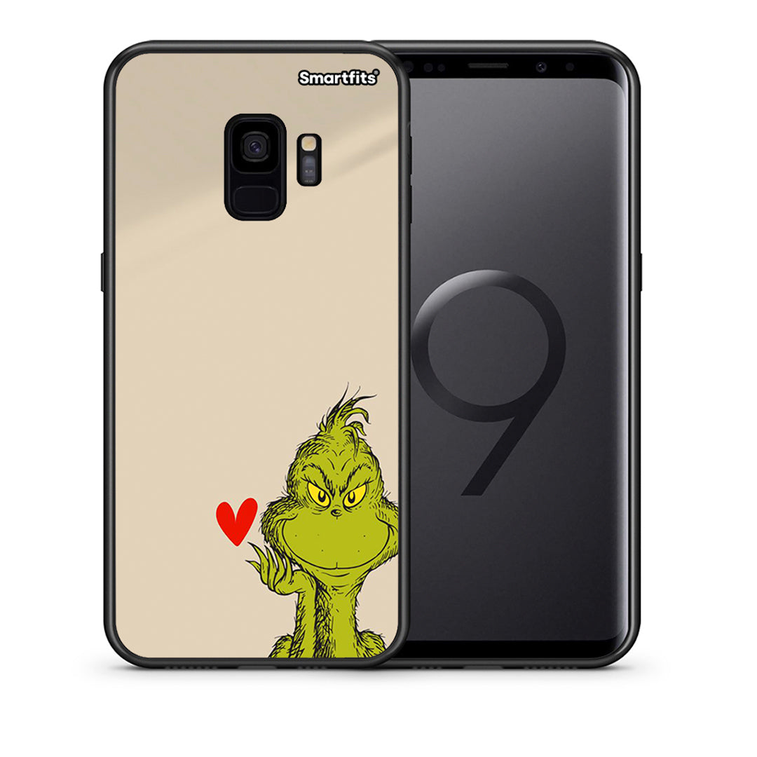 Θήκη Samsung S9 Xmas Grinch από τη Smartfits με σχέδιο στο πίσω μέρος και μαύρο περίβλημα | Samsung S9 Xmas Grinch case with colorful back and black bezels