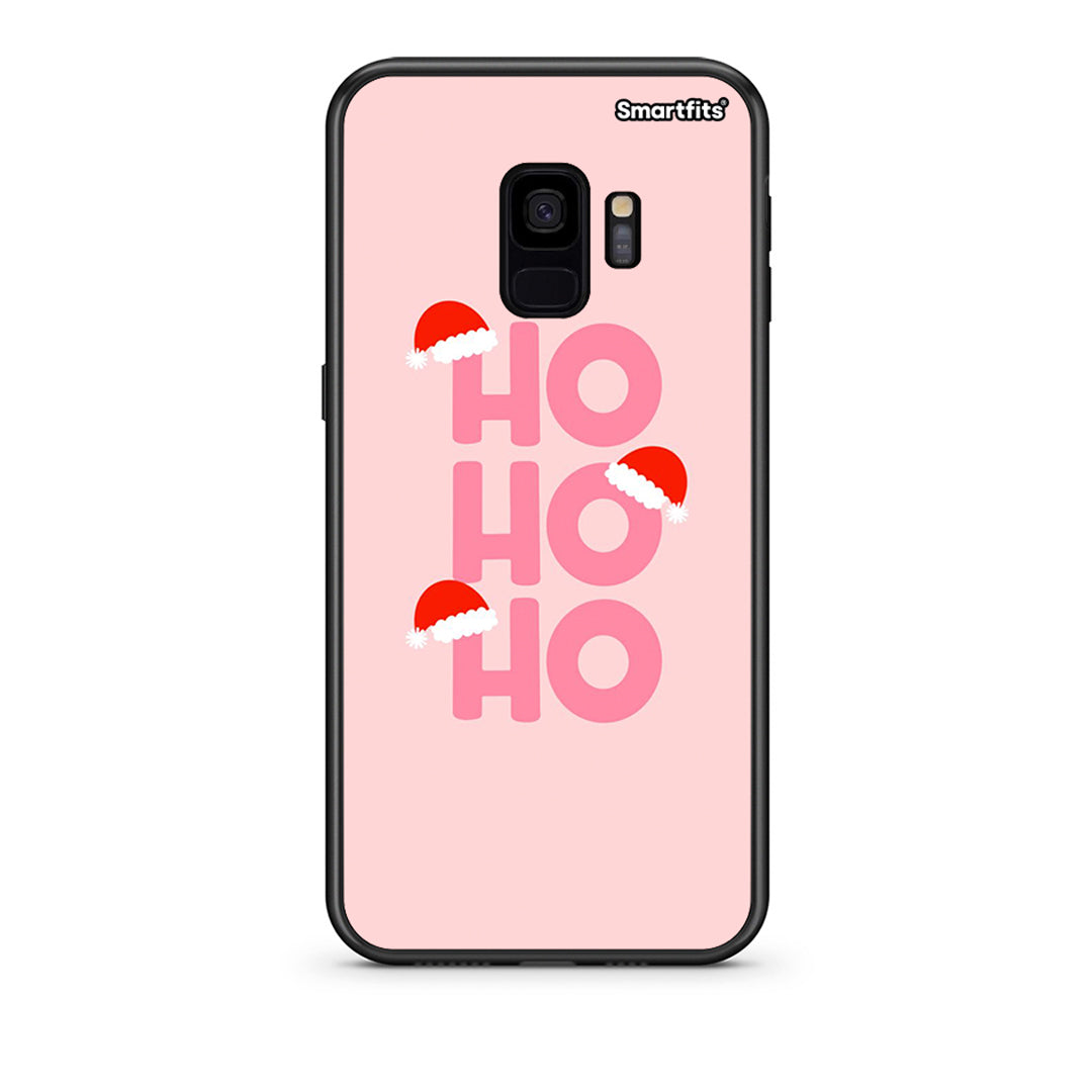 samsung s9 Xmas Ho Ho Ho θήκη από τη Smartfits με σχέδιο στο πίσω μέρος και μαύρο περίβλημα | Smartphone case with colorful back and black bezels by Smartfits