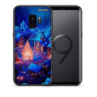 Thumbnail for Θήκη Samsung S9 Xmas Village από τη Smartfits με σχέδιο στο πίσω μέρος και μαύρο περίβλημα | Samsung S9 Xmas Village case with colorful back and black bezels