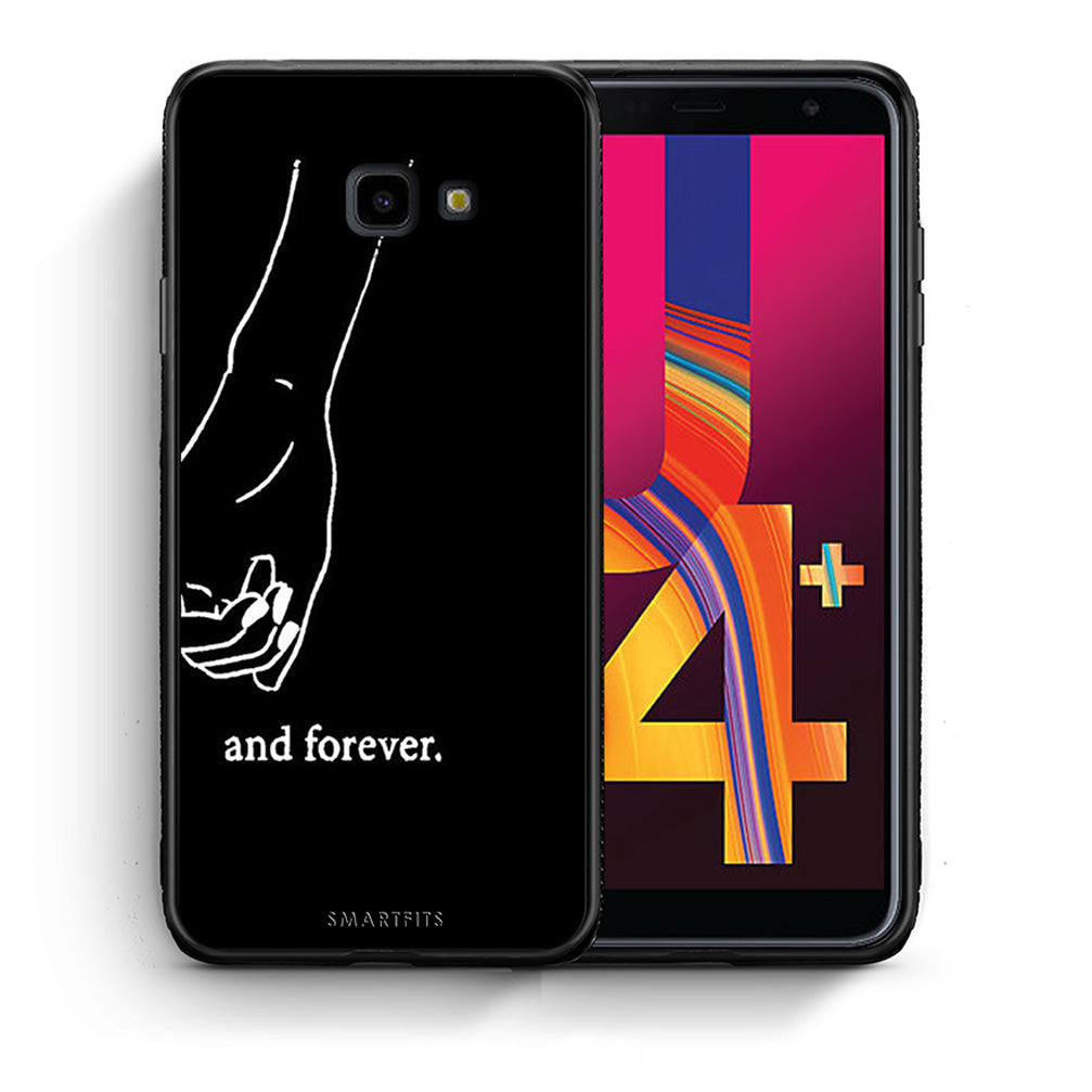 Θήκη Αγίου Βαλεντίνου Samsung J4 Plus Always & Forever 2 από τη Smartfits με σχέδιο στο πίσω μέρος και μαύρο περίβλημα | Samsung J4 Plus Always & Forever 2 case with colorful back and black bezels
