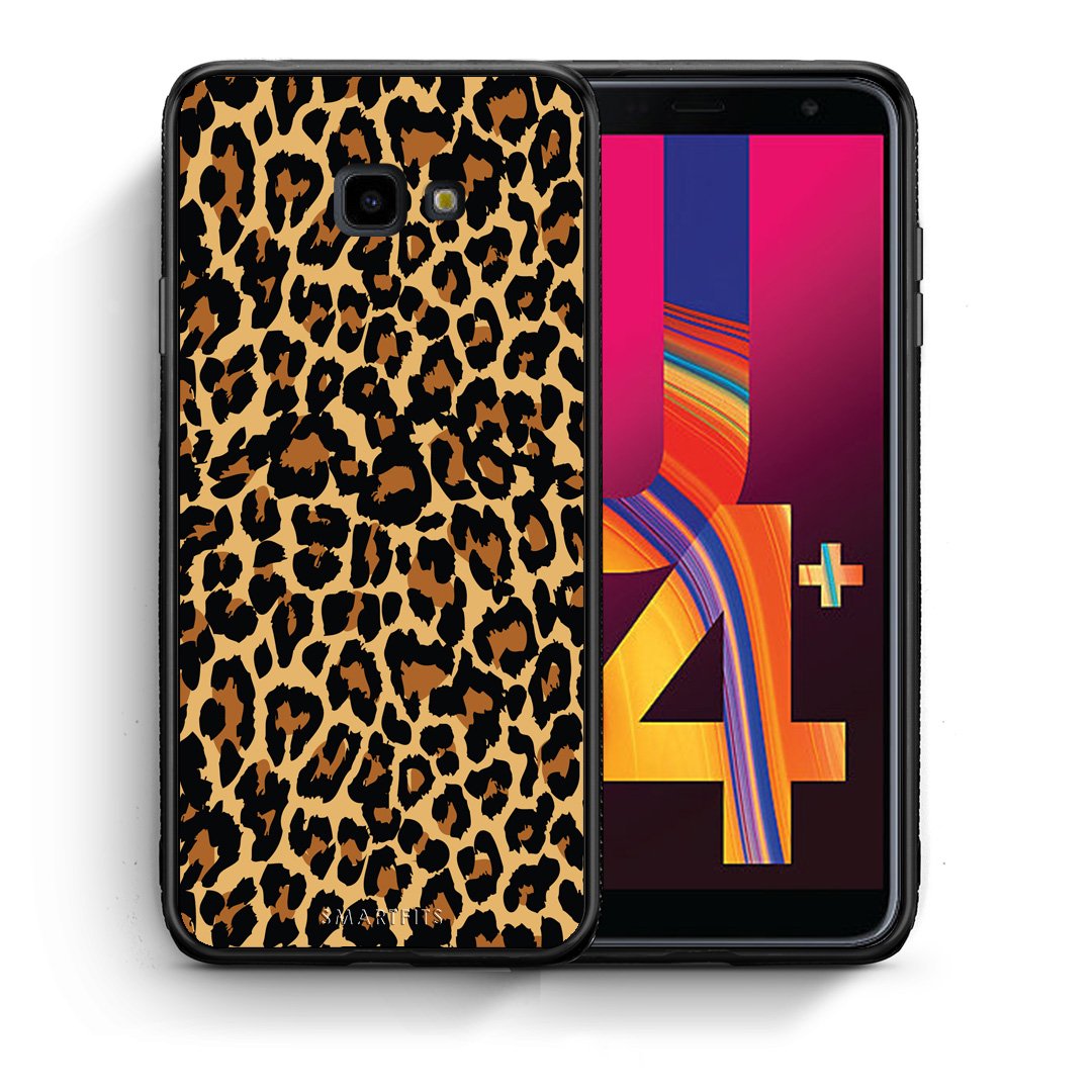 Θήκη Samsung J4 Plus Leopard Animal από τη Smartfits με σχέδιο στο πίσω μέρος και μαύρο περίβλημα | Samsung J4 Plus Leopard Animal case with colorful back and black bezels