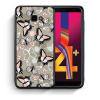 Thumbnail for Θήκη Samsung J4 Plus Butterflies Boho από τη Smartfits με σχέδιο στο πίσω μέρος και μαύρο περίβλημα | Samsung J4 Plus Butterflies Boho case with colorful back and black bezels