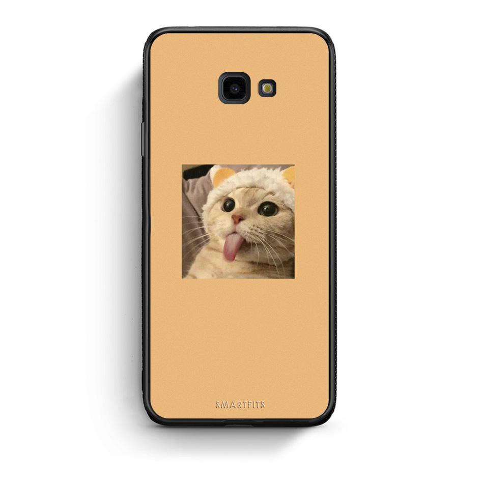 Samsung J4 Plus Cat Tongue θήκη από τη Smartfits με σχέδιο στο πίσω μέρος και μαύρο περίβλημα | Smartphone case with colorful back and black bezels by Smartfits