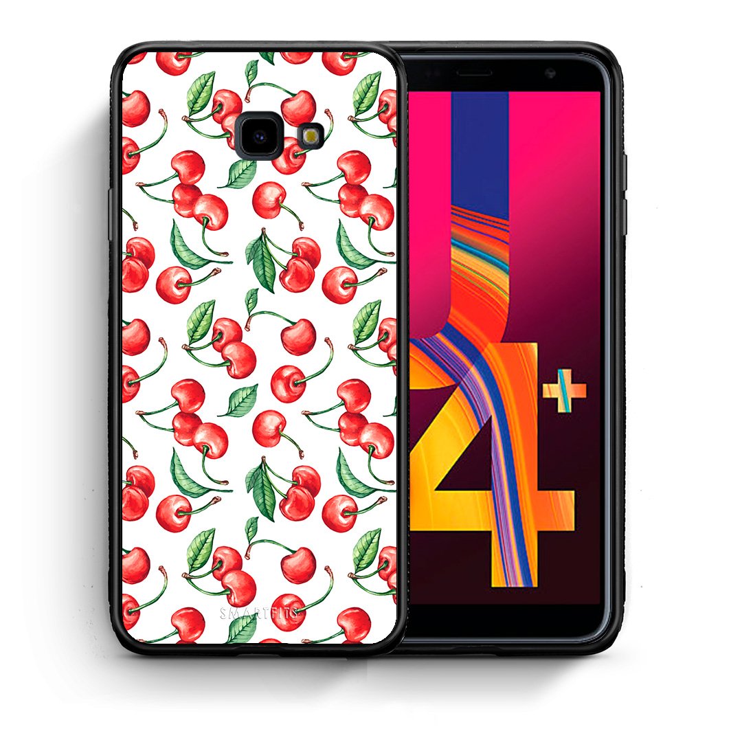 Θήκη Samsung J4 Plus Cherry Summer από τη Smartfits με σχέδιο στο πίσω μέρος και μαύρο περίβλημα | Samsung J4 Plus Cherry Summer case with colorful back and black bezels