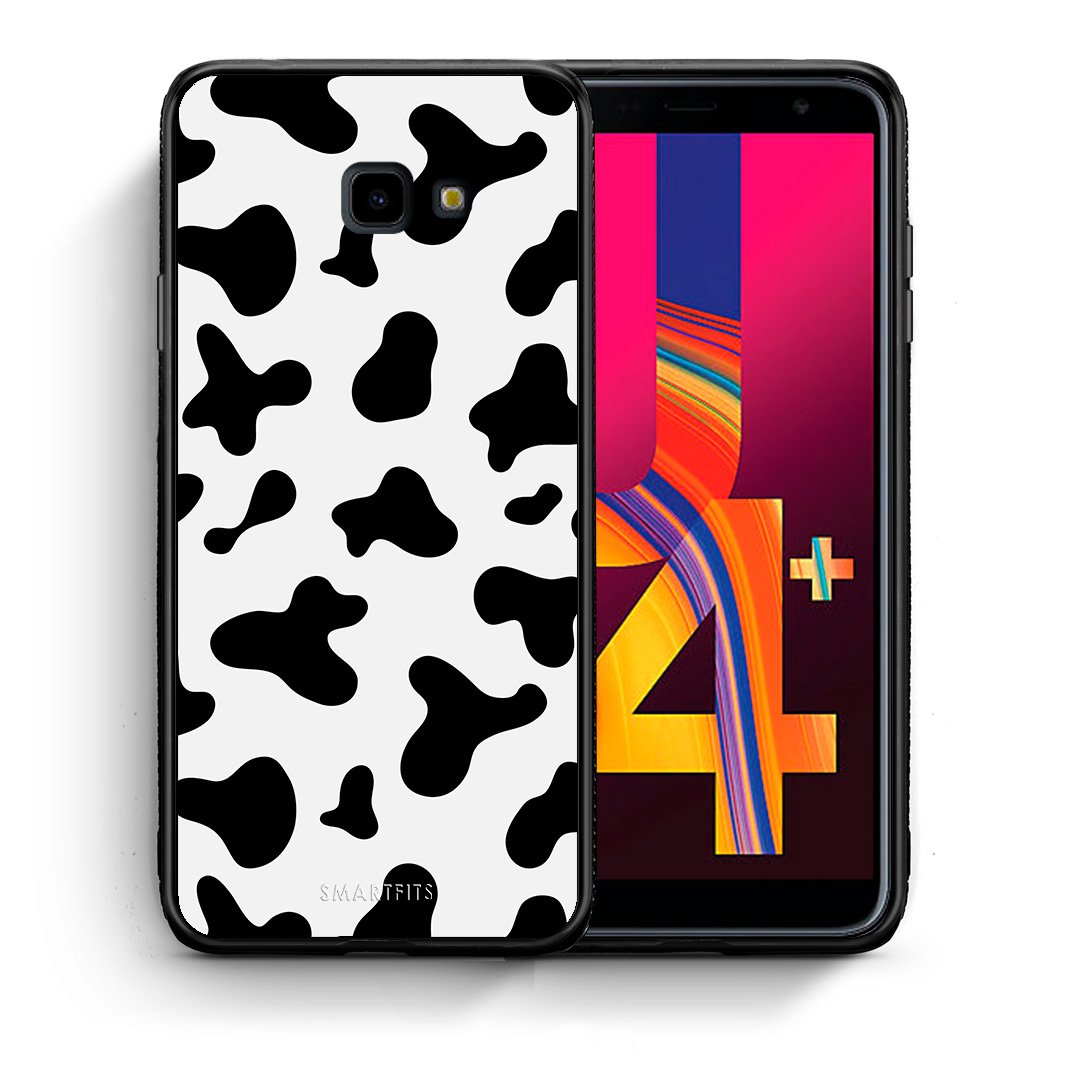 Θήκη Samsung J4 Plus Cow Print από τη Smartfits με σχέδιο στο πίσω μέρος και μαύρο περίβλημα | Samsung J4 Plus Cow Print case with colorful back and black bezels