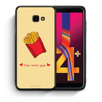 Thumbnail for Θήκη Αγίου Βαλεντίνου Samsung J4 Plus Fries Before Guys από τη Smartfits με σχέδιο στο πίσω μέρος και μαύρο περίβλημα | Samsung J4 Plus Fries Before Guys case with colorful back and black bezels