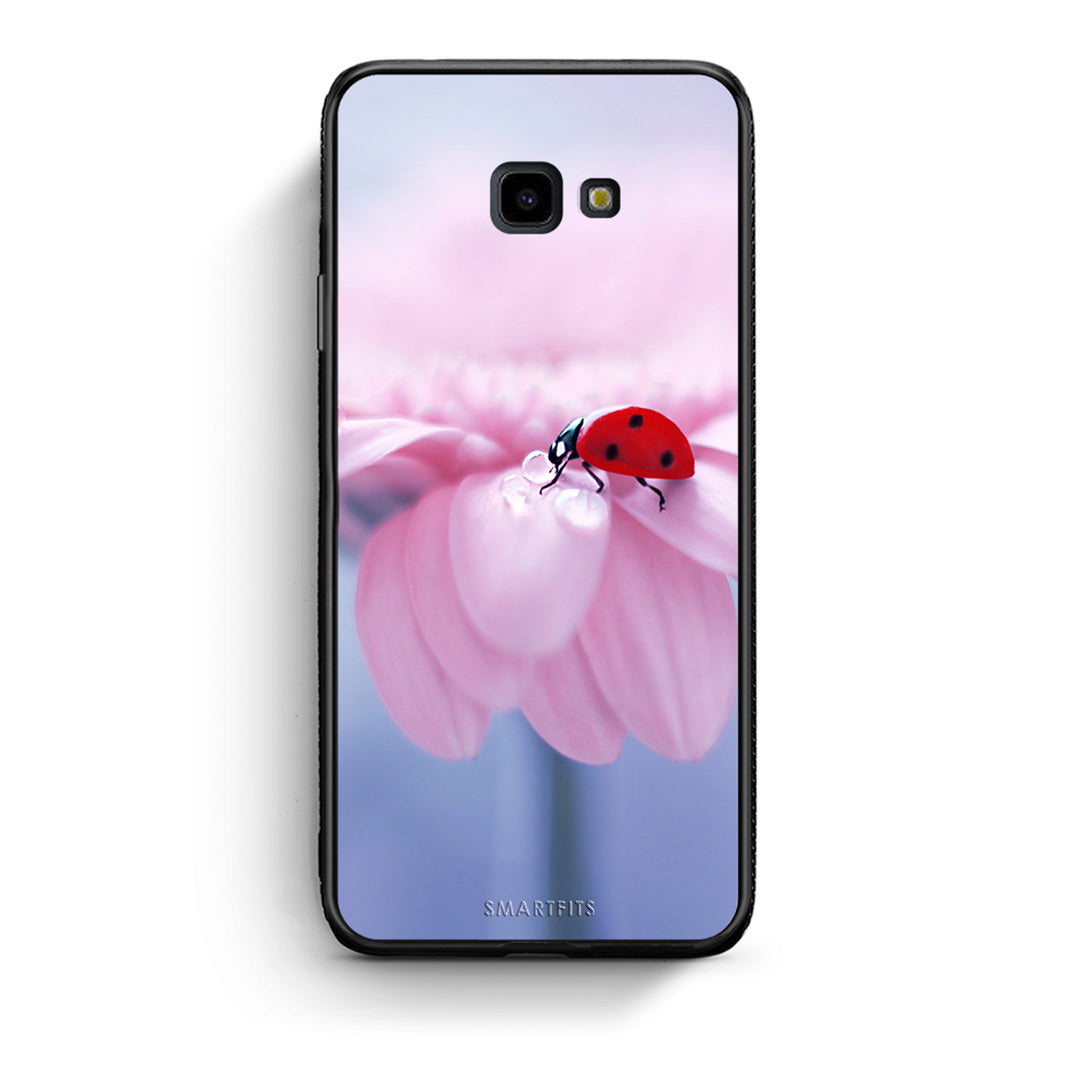 Samsung J4 Plus Ladybug Flower θήκη από τη Smartfits με σχέδιο στο πίσω μέρος και μαύρο περίβλημα | Smartphone case with colorful back and black bezels by Smartfits