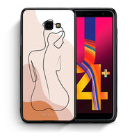 Thumbnail for Θήκη Samsung J4 Plus LineArt Woman από τη Smartfits με σχέδιο στο πίσω μέρος και μαύρο περίβλημα | Samsung J4 Plus LineArt Woman case with colorful back and black bezels