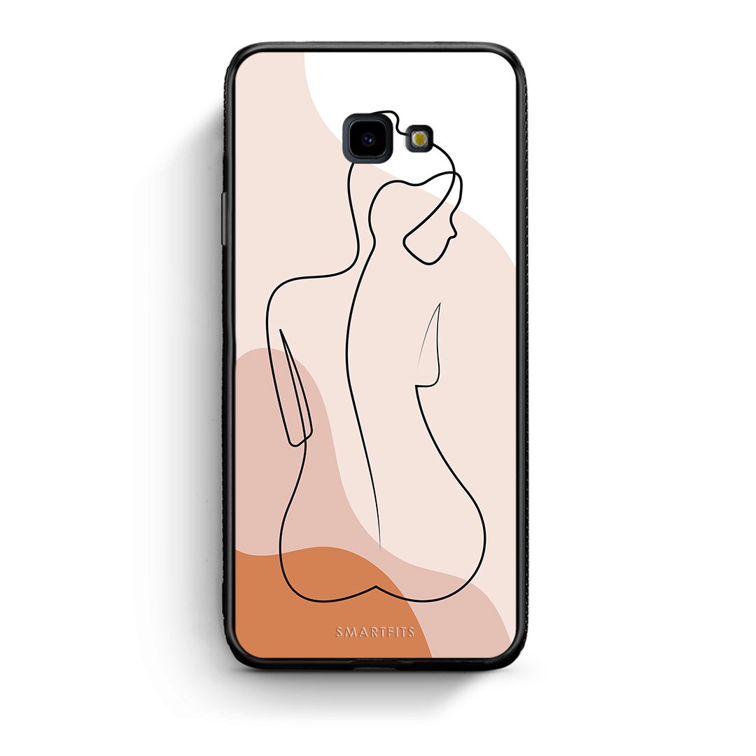Samsung J4 Plus LineArt Woman θήκη από τη Smartfits με σχέδιο στο πίσω μέρος και μαύρο περίβλημα | Smartphone case with colorful back and black bezels by Smartfits