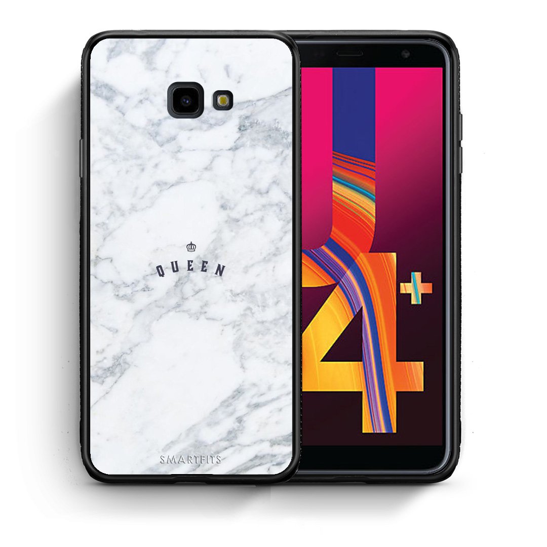 Θήκη Samsung J4 Plus Queen Marble από τη Smartfits με σχέδιο στο πίσω μέρος και μαύρο περίβλημα | Samsung J4 Plus Queen Marble case with colorful back and black bezels