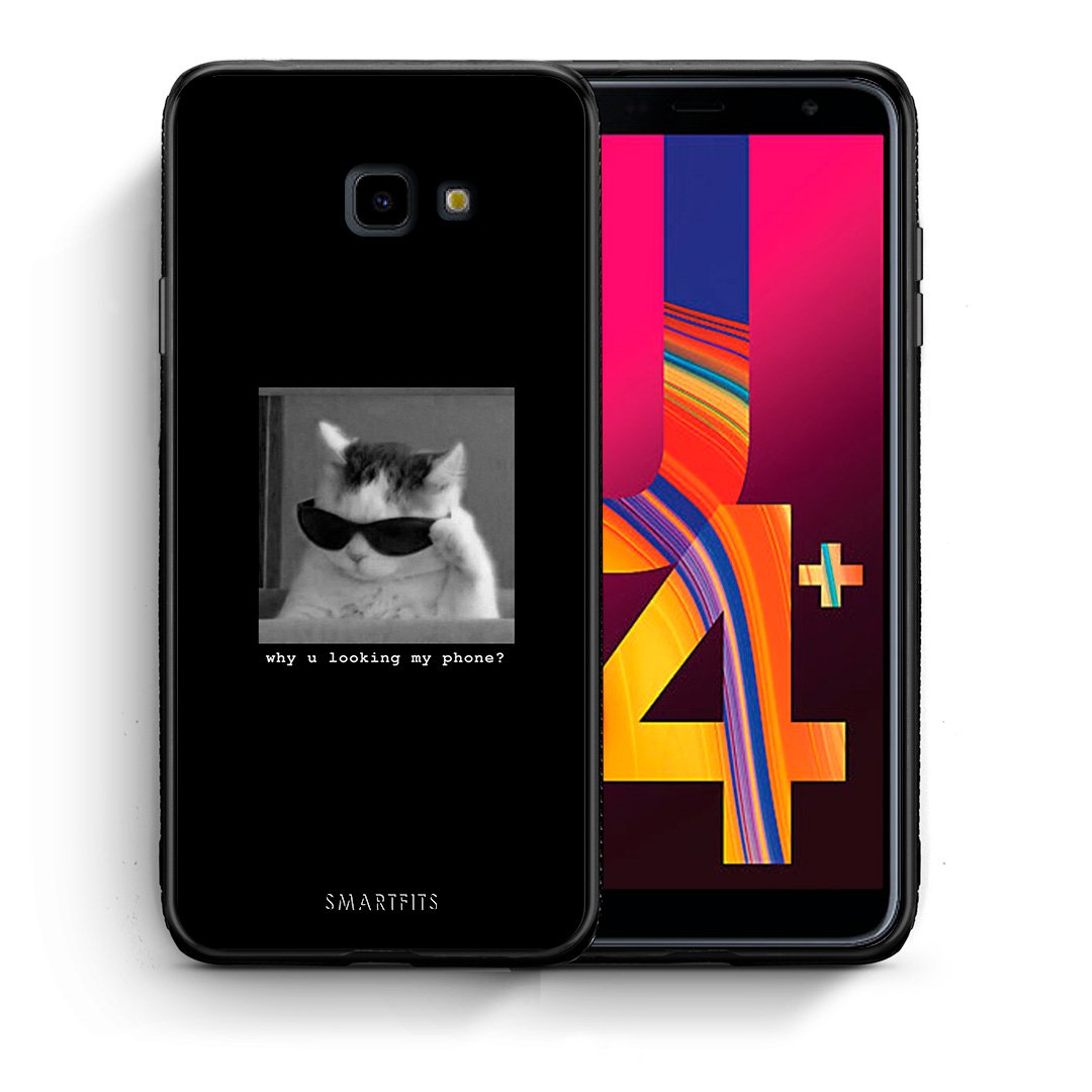 Θήκη Samsung J4 Plus Meme Cat από τη Smartfits με σχέδιο στο πίσω μέρος και μαύρο περίβλημα | Samsung J4 Plus Meme Cat case with colorful back and black bezels