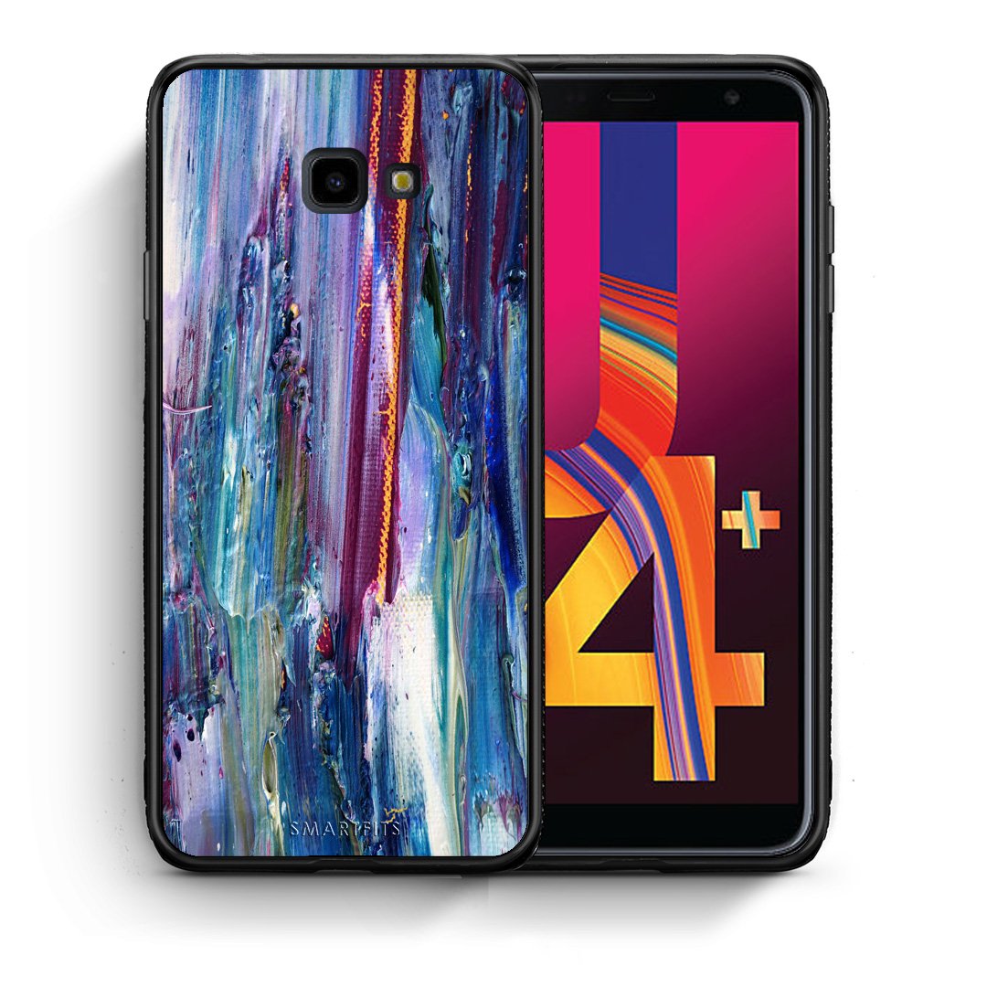 Θήκη Samsung J4 Plus Winter Paint από τη Smartfits με σχέδιο στο πίσω μέρος και μαύρο περίβλημα | Samsung J4 Plus Winter Paint case with colorful back and black bezels