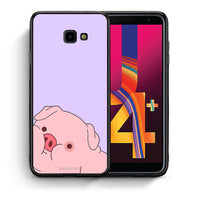 Thumbnail for Θήκη Αγίου Βαλεντίνου Samsung J4 Plus Pig Love 2 από τη Smartfits με σχέδιο στο πίσω μέρος και μαύρο περίβλημα | Samsung J4 Plus Pig Love 2 case with colorful back and black bezels