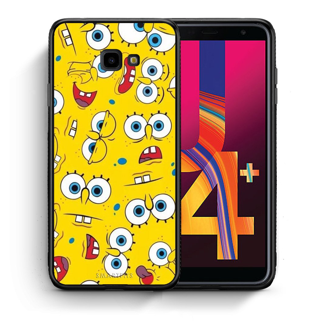 Θήκη Samsung J4 Plus Sponge PopArt από τη Smartfits με σχέδιο στο πίσω μέρος και μαύρο περίβλημα | Samsung J4 Plus Sponge PopArt case with colorful back and black bezels